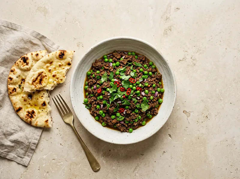 Beef keema with peas