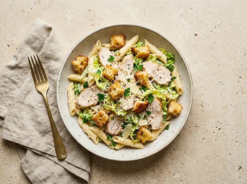 Chicken Caesar pasta salad