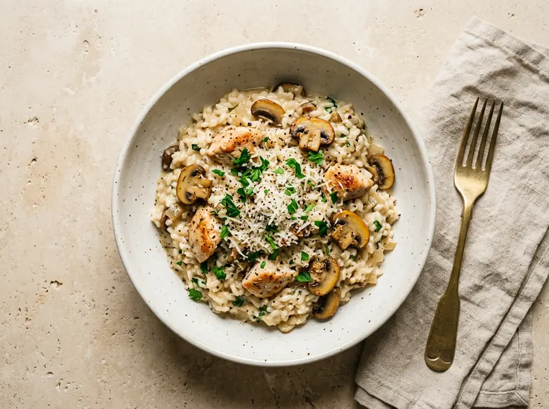 Chicken & mushroom risotto