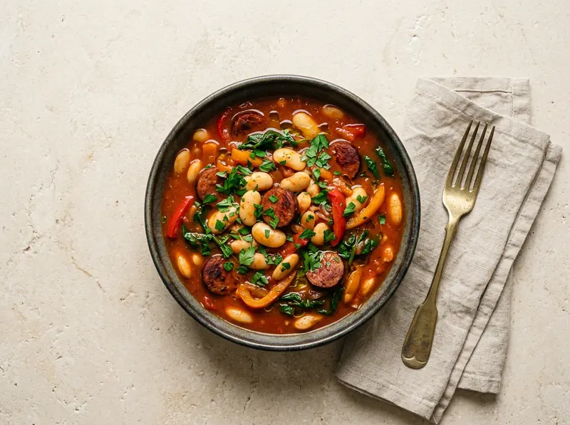 Smoky chorizo & butter bean stew
