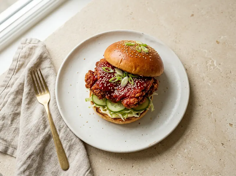 Korean fried chicken burgers