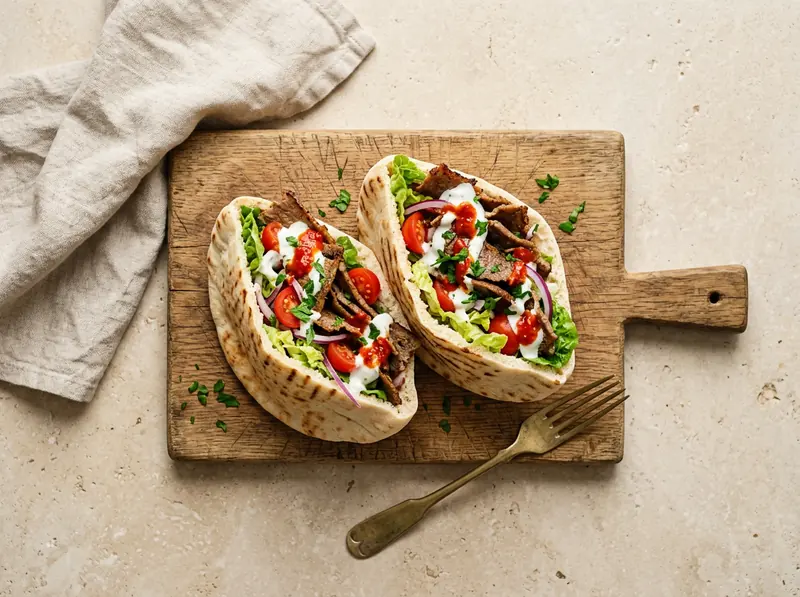 Homemade lamb doner kebabs
