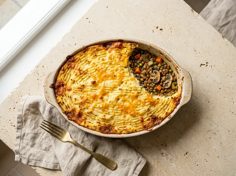 Lentil & mushroom cottage pie