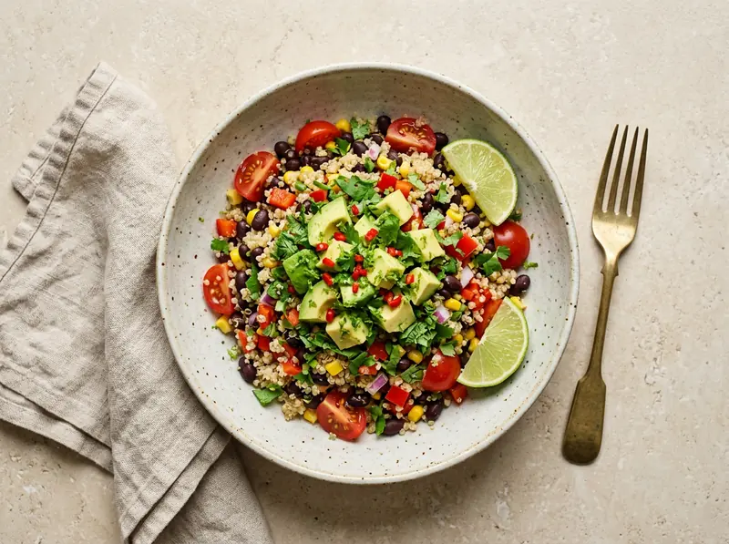Mexican bean & quinoa salad