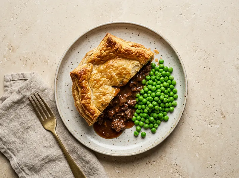 Minced beef & onion pie