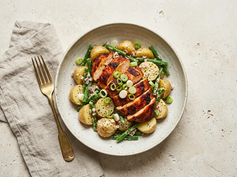 Smoky chicken & potato salad