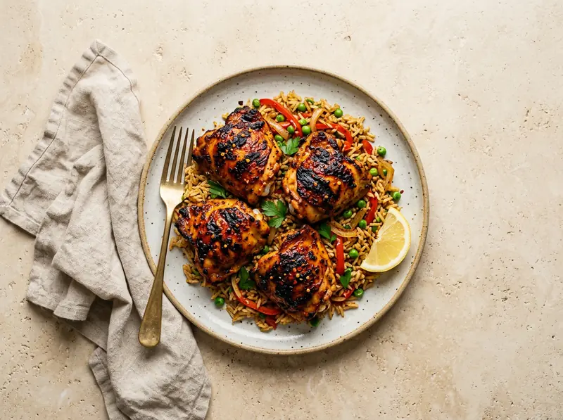 Peri-peri chicken & spicy rice