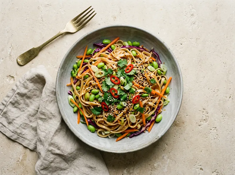 Sesame peanut noodle salad
