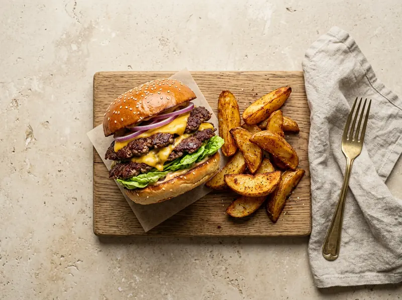 Smash burgers & oven wedges