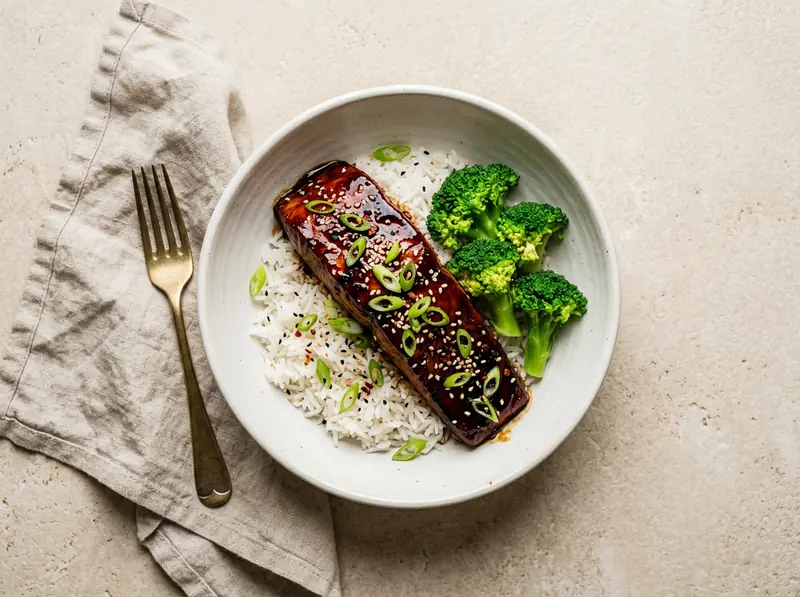 Sticky teriyaki salmon