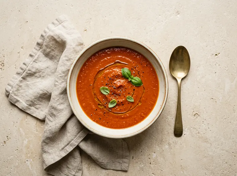 Roasted tomato & red pepper soup