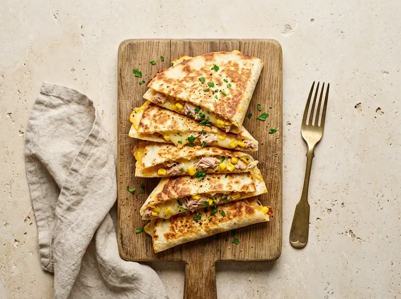 Tuna melt quesadillas
